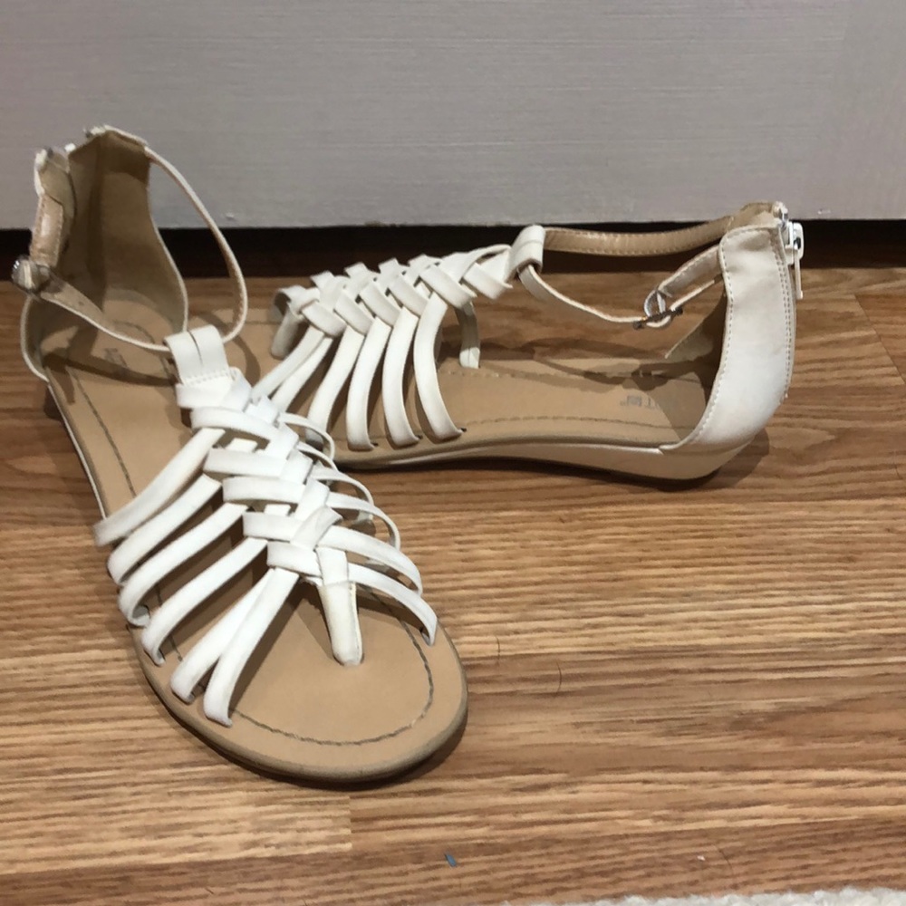 White strappy sandals